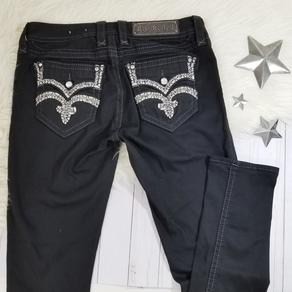 black and gold rock revival jeans